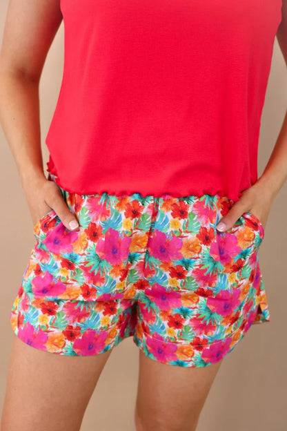 Casual Outing Shorts - Multi Tropical - Shop Alies Bouutique