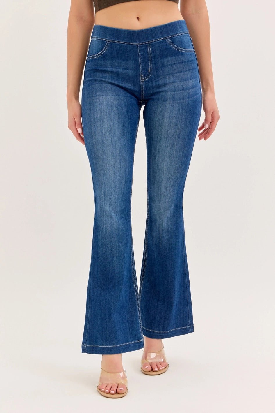 Cello A Flare For Style Pull On Jeans - Dark Wash-Shop Alies Boutique