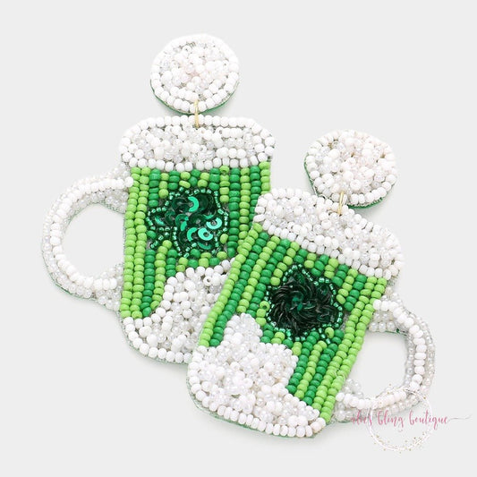Cheers to Luck - Green Earrings - Sale-Shop Alies Boutique