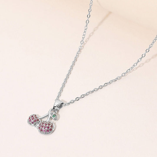 Cherrylicious - Silver Necklace - Sale-Shop Alies Boutique