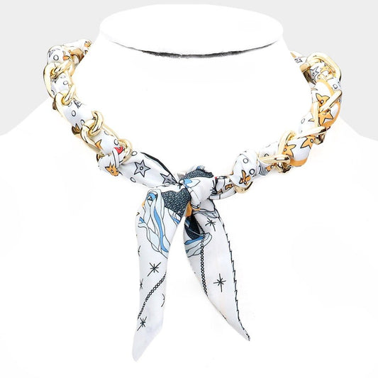 Chic Wraparound - Multi Star Scarf Necklace - Sale-Shop Alies Boutique