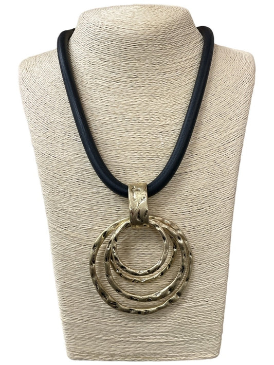 Circle Tactic - Gold Multi Circle Silicone Cord Short Necklace - Shop Alies Bouutique