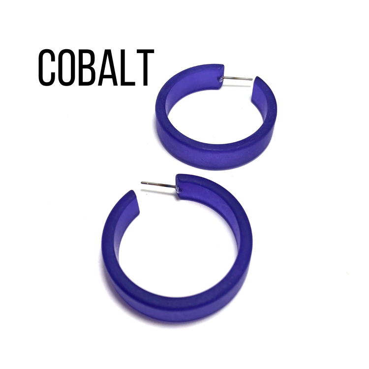 Portland Frosted Lucite Hoop Earrings - Leetie Lovendale