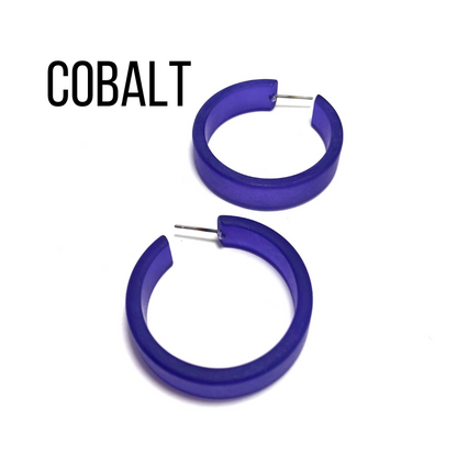 Portland Frosted Lucite Hoop Earrings - Leetie Lovendale