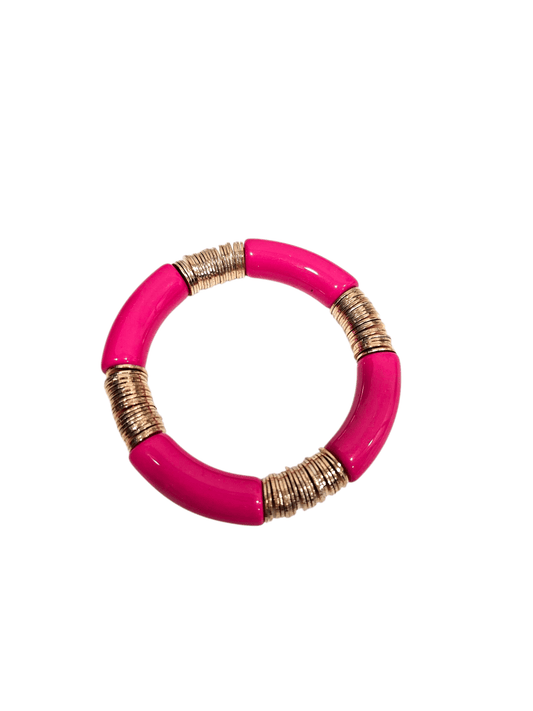 Colorful Intentions- Pink Acrylic Tube Bracelet - Shop Alies Bouutique