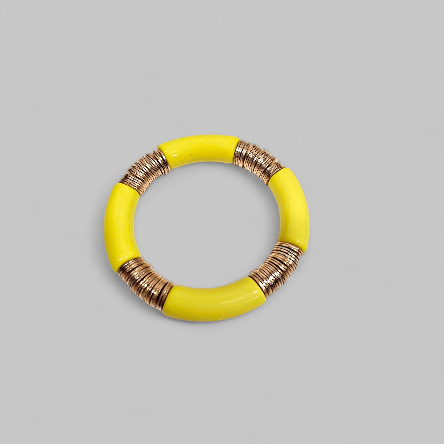 Colorful Intentions - Yellow Acrylic Tube Bracelet - Shop Alies Bouutique