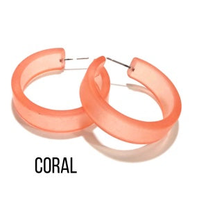 Portland Frosted Lucite Hoop Earrings - Leetie Lovendale