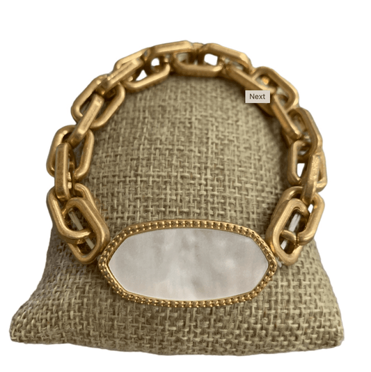 Crush Link Luxe - White Oval Double Chain Link Stretch Bracelet - All That GlitterZ - Shop Alies Boutique