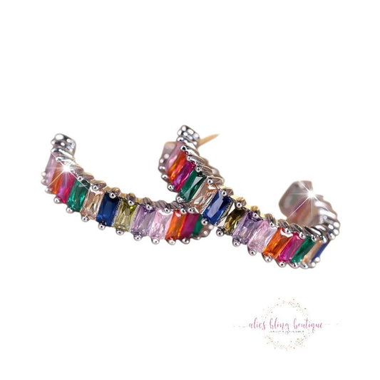 Crystal Arc - Multi Hoop Earrings - Sale-Shop Alies Boutique
