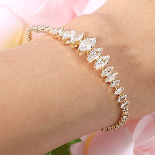 Crystal Serenade - Gold Bracelet-Shop Alies Boutique