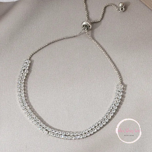 Date Night Dazzler - Silver Bracelet-Shop Alies Boutique
