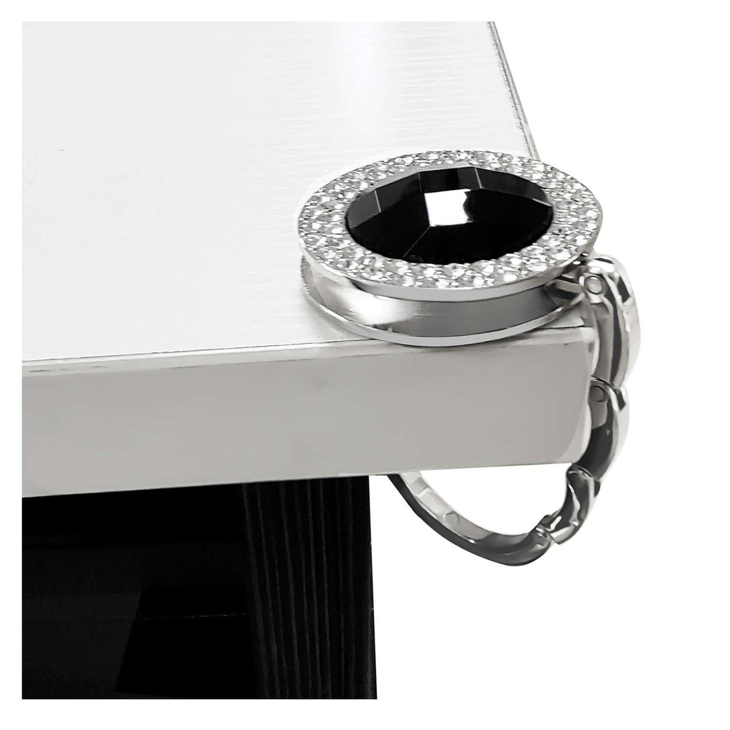 Gem and Rhinestone Purse Hanger: Black - Alie's Boutique