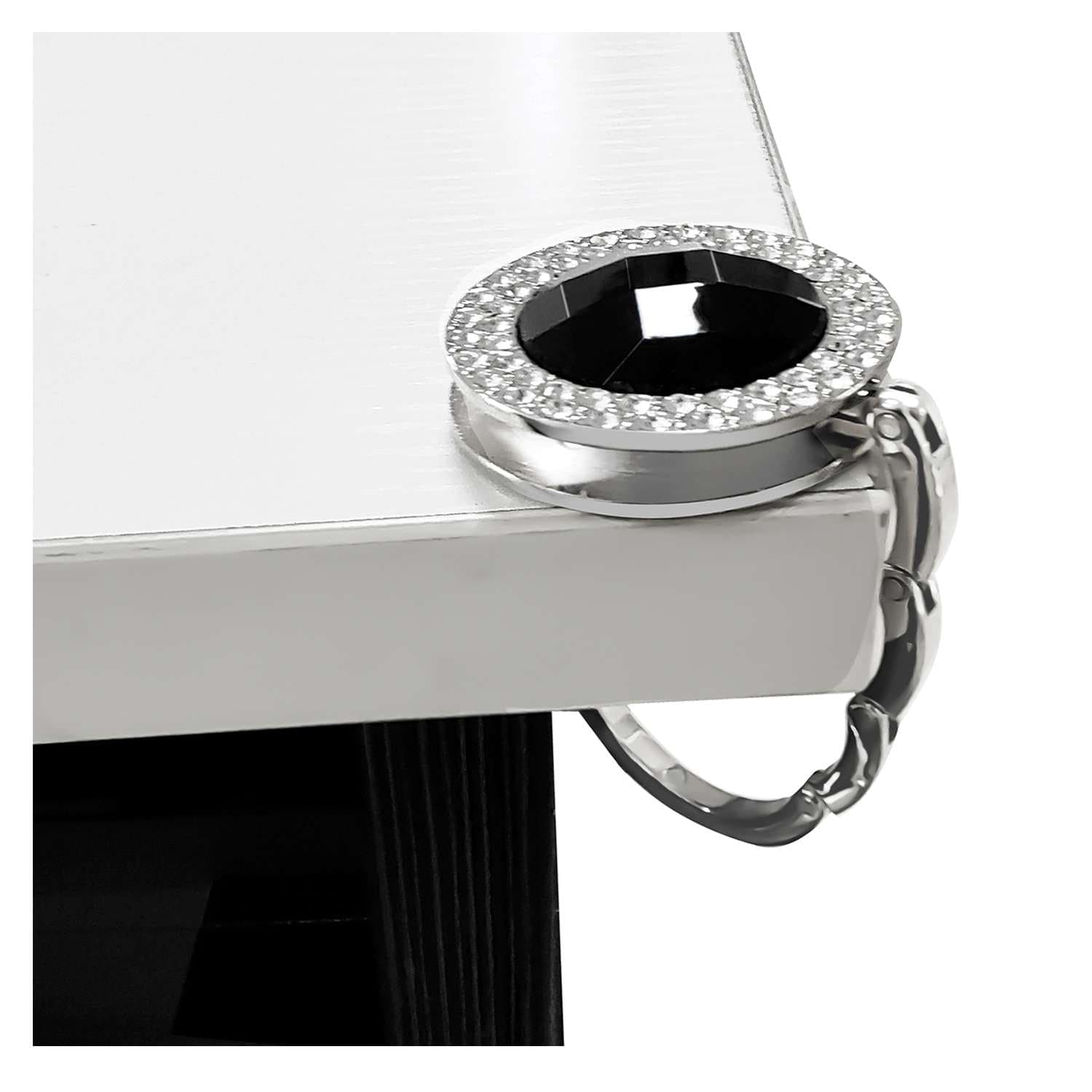 Gem and Rhinestone Purse Hanger: Black - Alie's Boutique