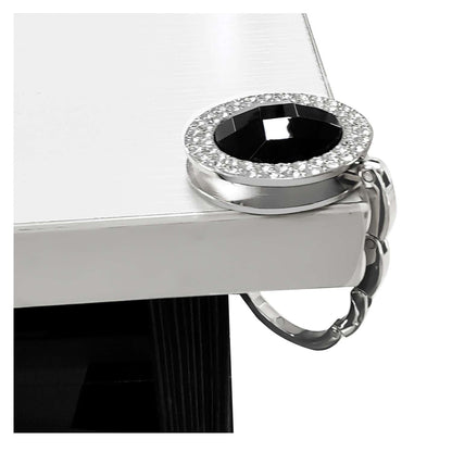 Gem and Rhinestone Purse Hanger: Black - Alie's Boutique