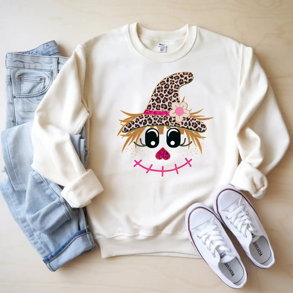 Scarecrow Leopard Graphic Sweatshirt