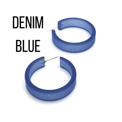 Portland Frosted Lucite Hoop Earrings - Leetie Lovendale