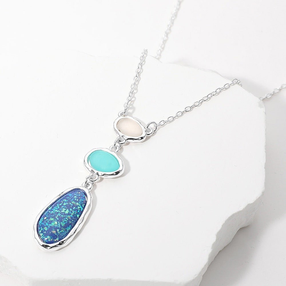 Drifted Glow - Sea Glass Necklace - Sale-Shop Alies Boutique