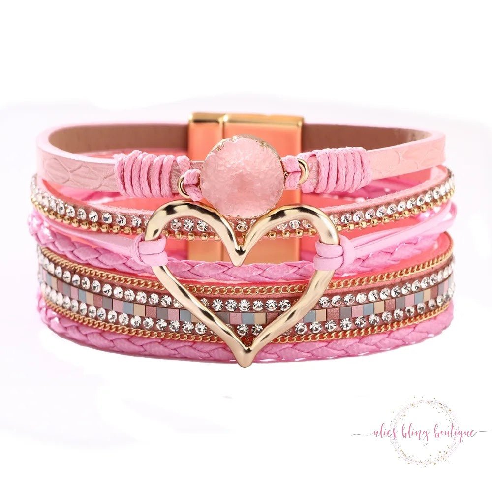 Edge Of Love Bracelets In Pink - Sale - Alies Bling Boutique - Shop Alies Boutique
