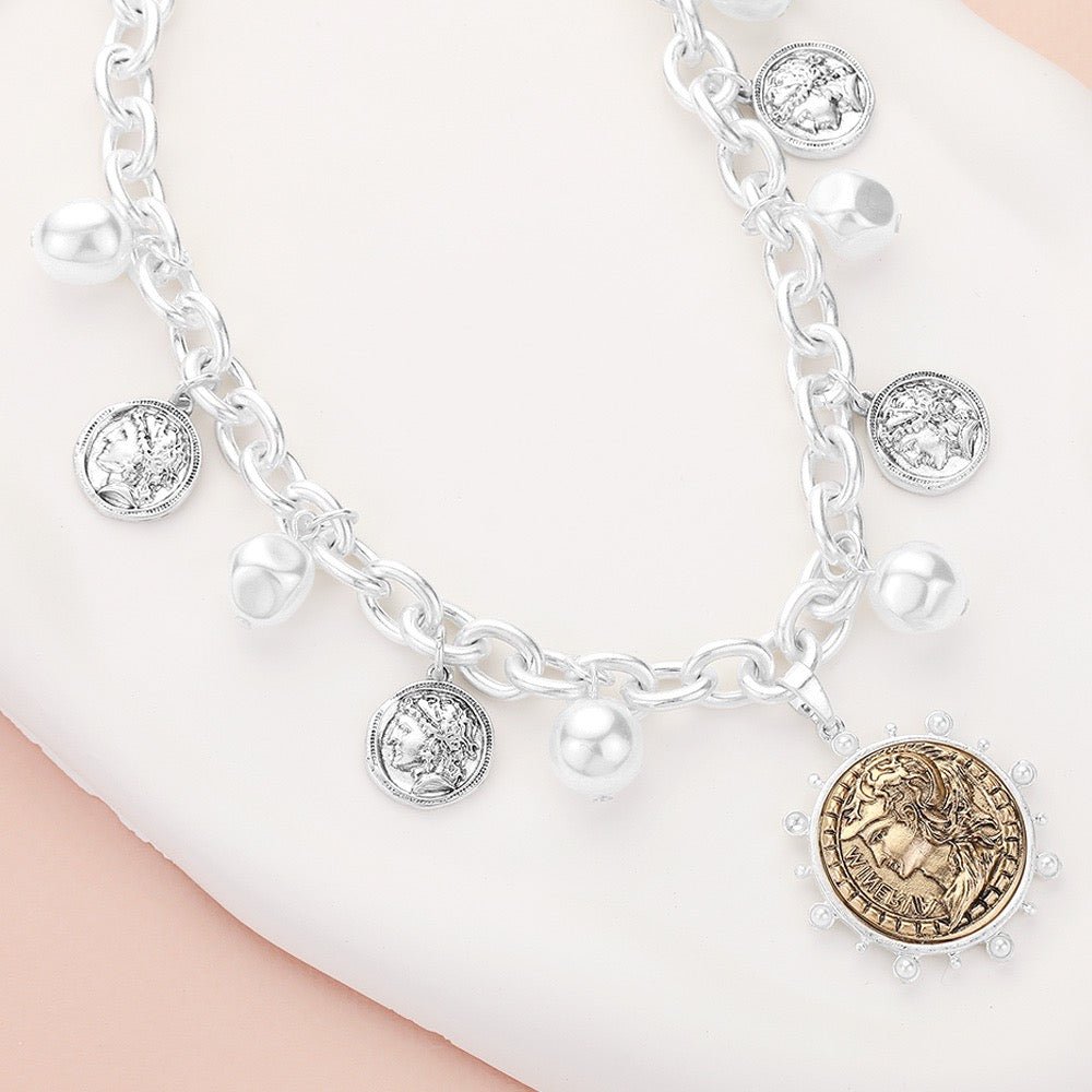 Empire Reverie - Silver Coin Necklace - Shop Alies Bouutique