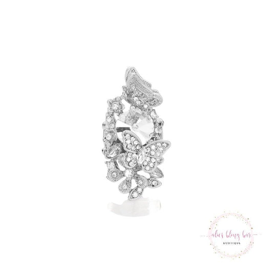 Ethereal Sparkle - Silver Stretchy Ring - Sale-Shop Alies Boutique