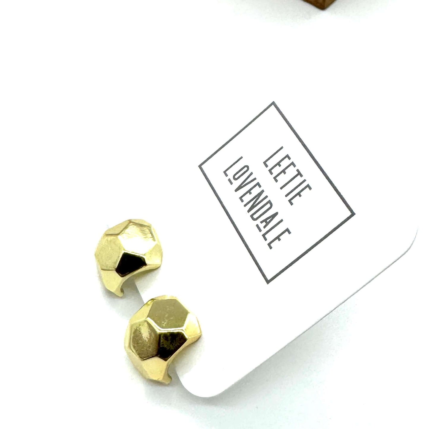 Faceted Nugget Hoop Stud Earrings