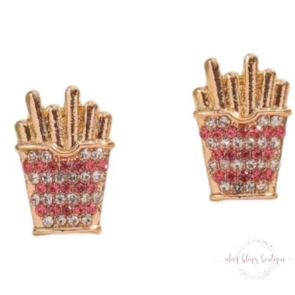 Feed Me Fries - Gold Multi Earrings - Sale-Shop Alies Boutique