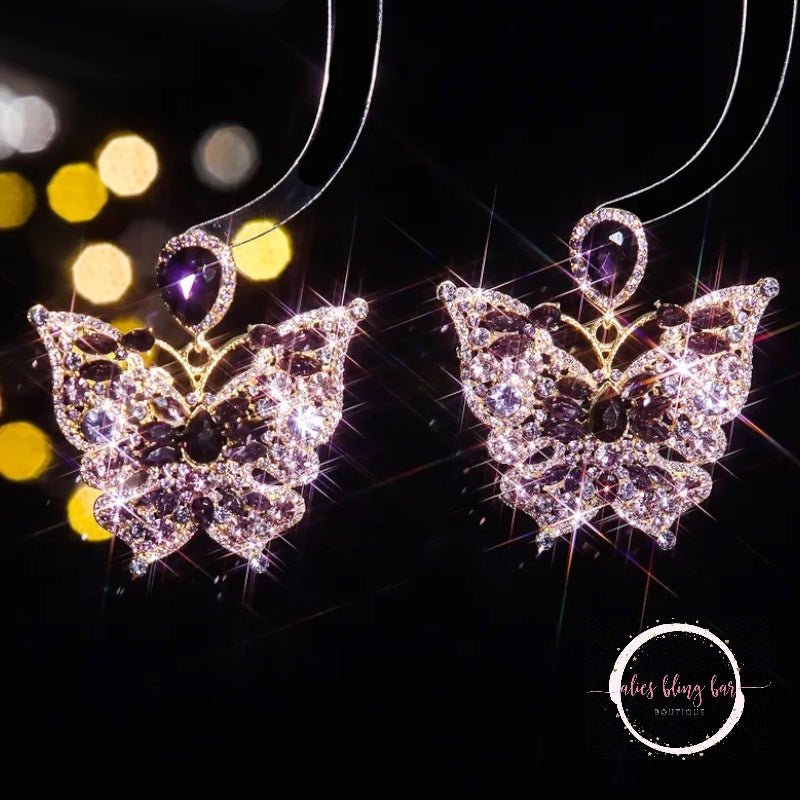 Flicker of Flight - Purple Drop Earrings - Sale-Shop Alies Boutique
