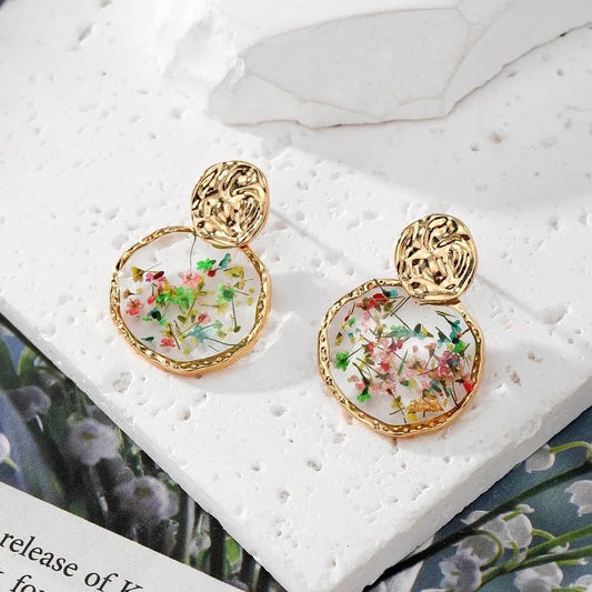 Garden Gala - Gold Earrings-Shop Alies Boutique