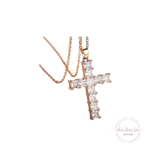 Gleaming Faith - Gold & White Necklace - Sale - Alies Bling Bar - Shop Alies Boutique