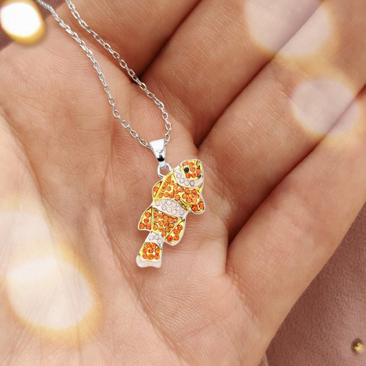Glimmer Fin - Orange Necklace - Sale-Shop Alies Boutique