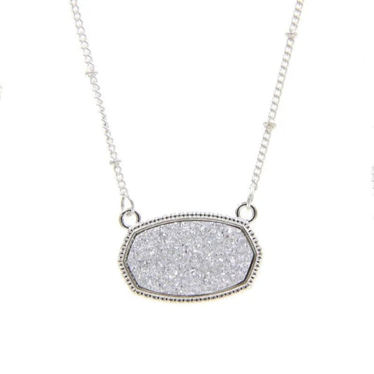 Glimmer Point - Silver Necklace & Earring Set-Shop Alies Boutique
