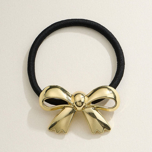 Glossy Grace - Gold Metal Bow Pointed Hair Band-Shop Alies Boutique