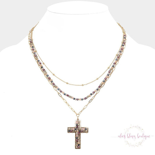 Glow In Faith - Dark Multi Necklace - Sale-Shop Alies Boutique