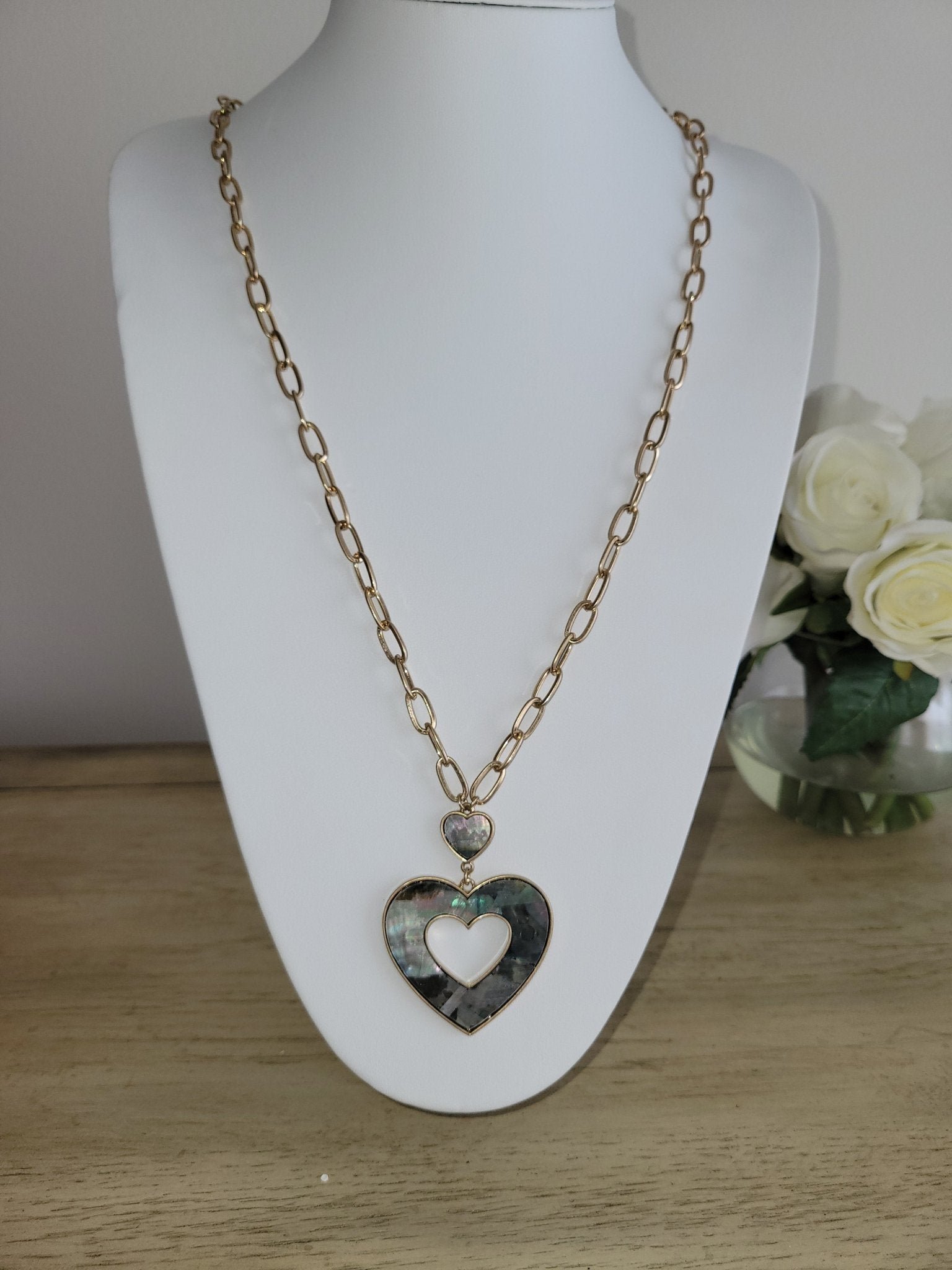 Hearts Aligned - Grey Necklace - Shop Alies Boutique - Shop Alies Boutique