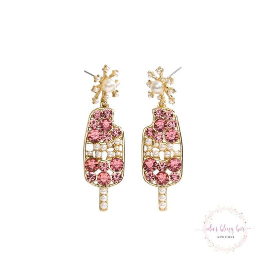 Icy Style - Pink Drop Earrings - Sale-Shop Alies Boutique