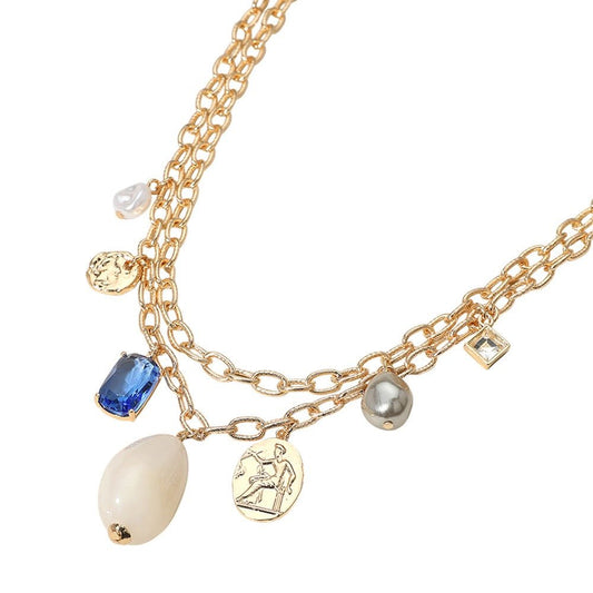 Ivory Charm Station Double Layered Necklace - Shop Alies Boutique