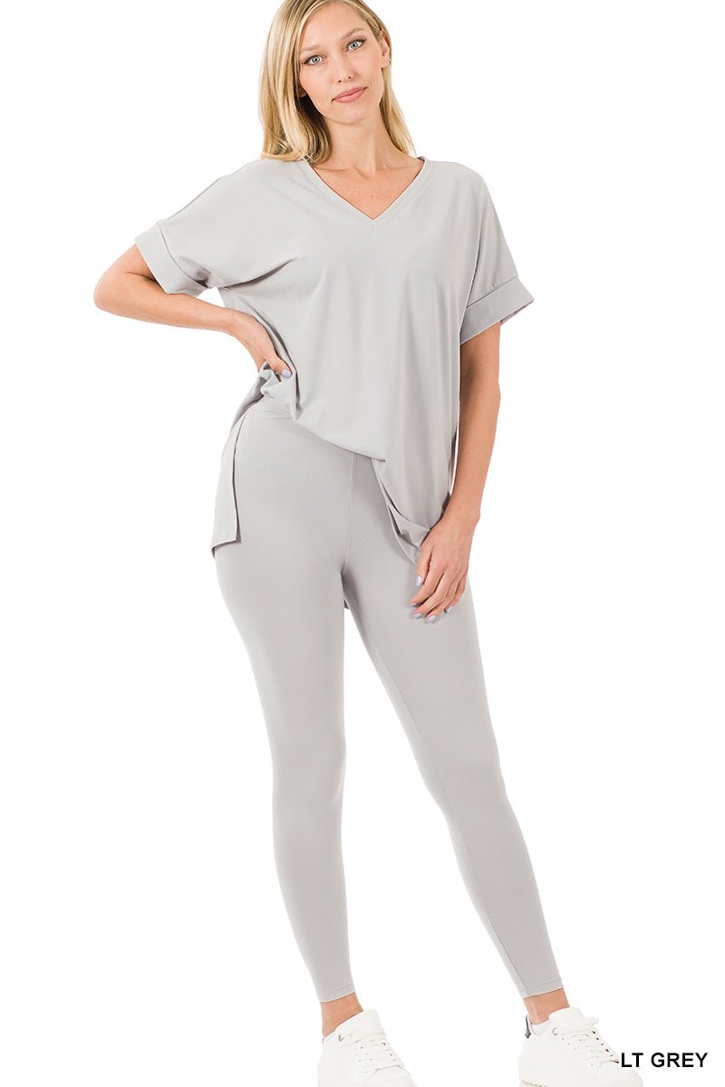 Keep It Casual- Light Grey 2 Piece Loungewear Set - WW-Shop Alies Boutique