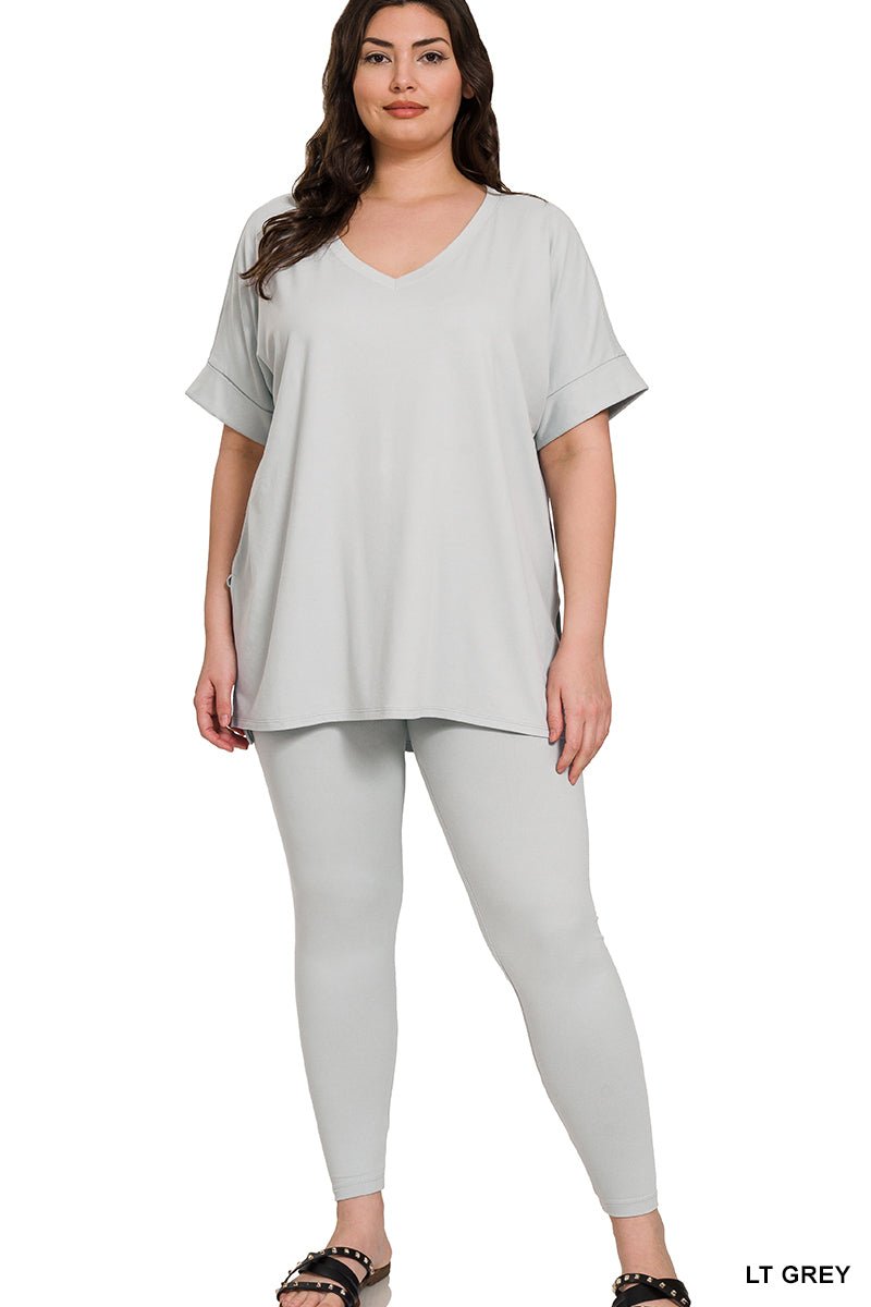 Keep It Casual- Light Grey 2 Piece Loungewear Set - WW-Shop Alies Boutique