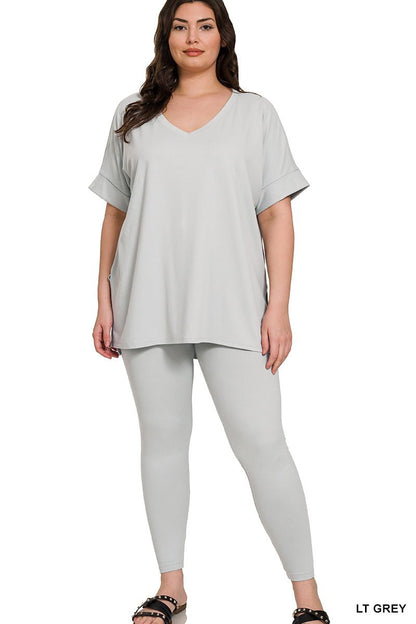 Keep It Casual- Light Grey 2 Piece Loungewear Set - WW-Shop Alies Boutique