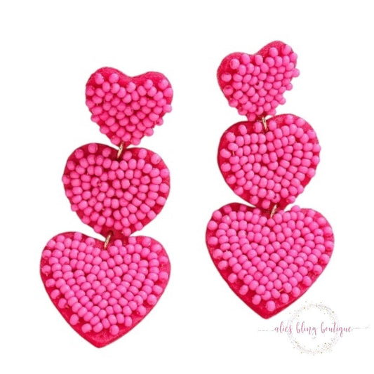Love Cascade Pink Bead Earrings - Sale-Shop Alies Boutique