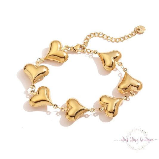 Love Link Stainless Steel Bracelet In Gold - Sale - Alies Bling Boutique - Shop Alies Boutique