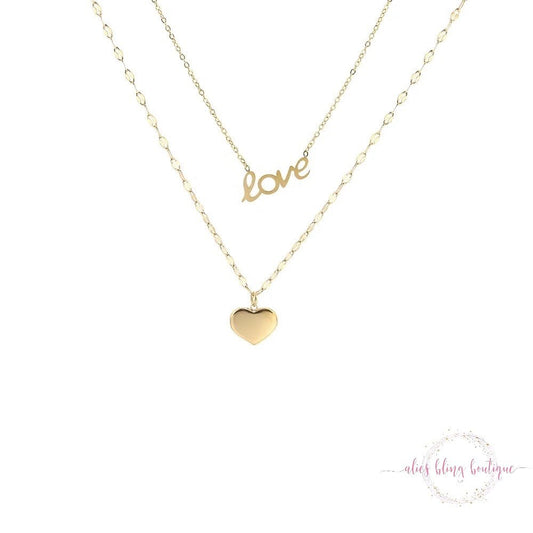 Love You Always Necklace in Gold - Sale-Shop Alies Boutique