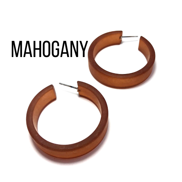 Portland Frosted Lucite Hoop Earrings - Leetie Lovendale