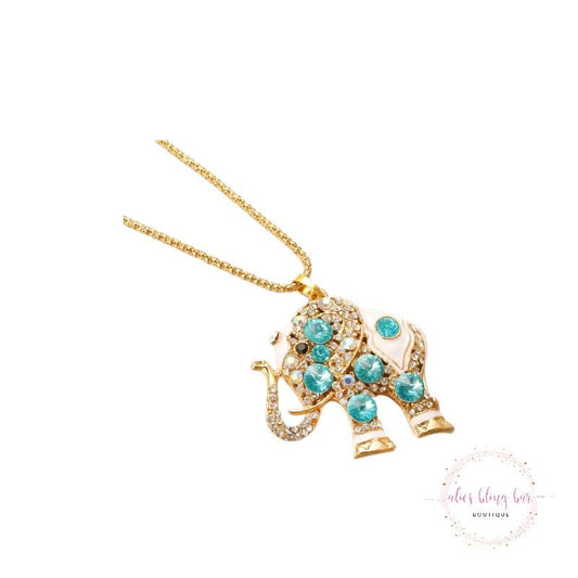 Moonlit Memories - Blue Elephant Necklace - Sale - Alies Bling Bar - Shop Alies Boutique