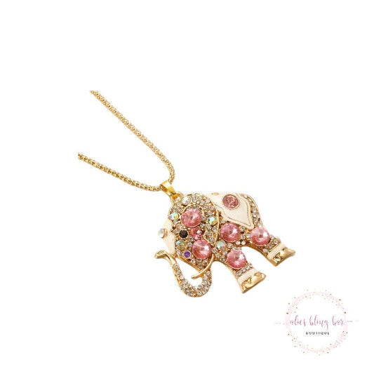Moonlit Memories - Pink Elephant Necklace - Sale - Alies Bling Bar - Shop Alies Boutique