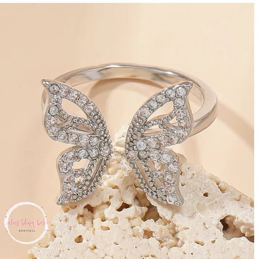 Nature's Grace - Silver Open Ring - Sale - Alies Bling Bar - Shop Alies Boutique