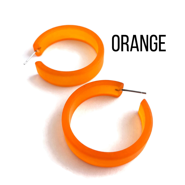 Portland Frosted Lucite Hoop Earrings - Leetie Lovendale