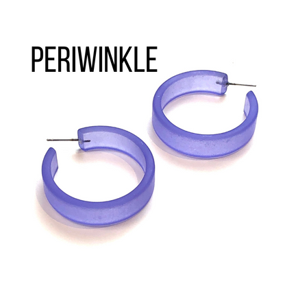 Portland Frosted Lucite Hoop Earrings - Leetie Lovendale