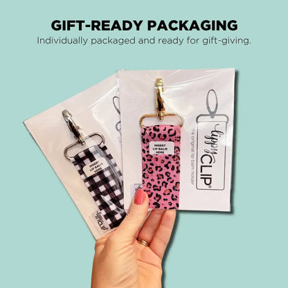 Pink Hearts on Aqua LippyClip® Lip Balm Holder - Shop Alies Bouutique