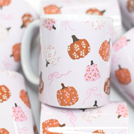 Floral Pumpkin Ceramic 11oz Mug